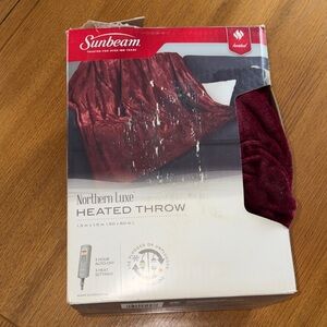 Sunbeam Burgundy Heated Blanket